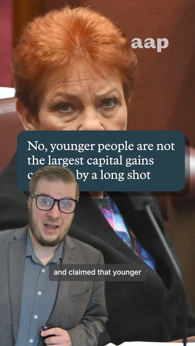 One Nation leader Pauline Hanson made a series of false and misleading claims during an appearance at the National Press club, including that younger people are the "largest capital gains cohort".