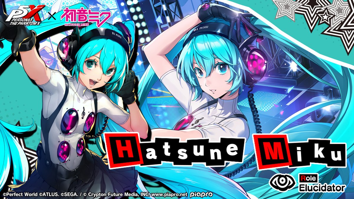 ✧─ New Character Intro ─✧ Check out the character showcase for Hatsune Miku! Add her to your party in P5X now! "Let's make this a show to remember!" #P5XEN #P5X1stAnni #MikuxP5X