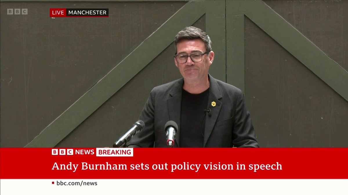 "The change will be the biggest change in our lifetimes to the way the country is run," Andy Burnham says "The change will be driven through the prime minister's office, in an extended operation based here in Manchester," he adds Live: