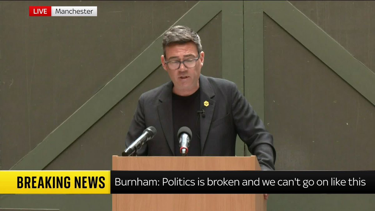 Andy Burnham says the UK 'spends too much time arguing and not enough time doing'. The Labour MP says if councils can't fix potholes, how can they bring forward major regeneration schemes. Watch the full speech live: