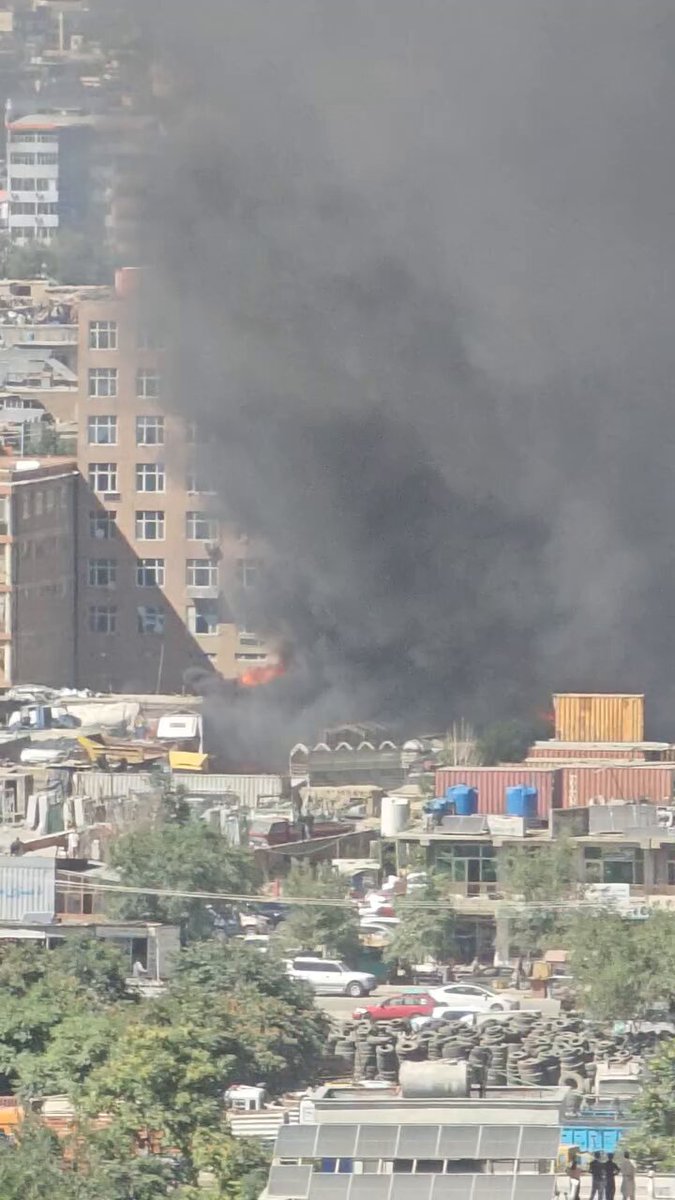 JUST IN: A clearer view of the large explosion and the widespread fire that occurred today in #Kabul, #Afghanistan.