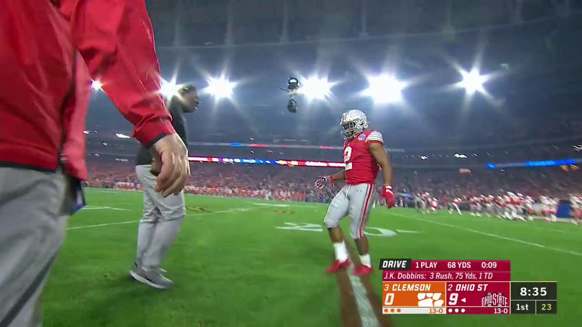68 days until Buckeye football is back J.K. Dobbins' 68-yard touchdown run against Clemson in 2019