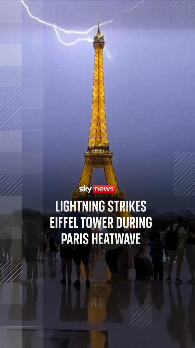 WATCH: Video shows lightning strikes over the iconic Eiffel Tower as a thunderstorm rages in the skies over Paris. The rainfall offered a relief from the ongoing heatwave, but authorities urge residents to remain cautious as unstable weather conditions continue across the region