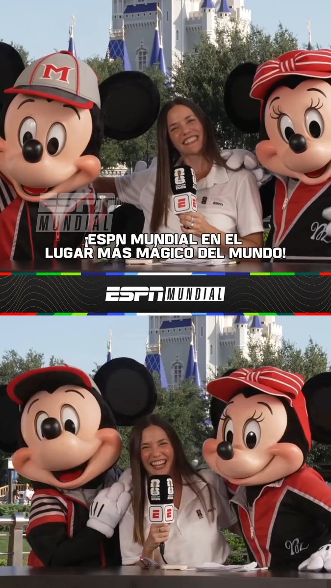 ¡DONDE LOS SUEÑOS SE HACEN REALIDAD! Desde el lugar más mágico del mundo, Luciana Rubinska recibió una visita muy especial en el Magic Kingdom Park: Minnie y Mickey Mouse. ⚡ #ESPNMundial 📺 Mirá los mejores partidos de la #FIFAWorldCup por ESPN, en el Plan Premium de #DisneyPlus