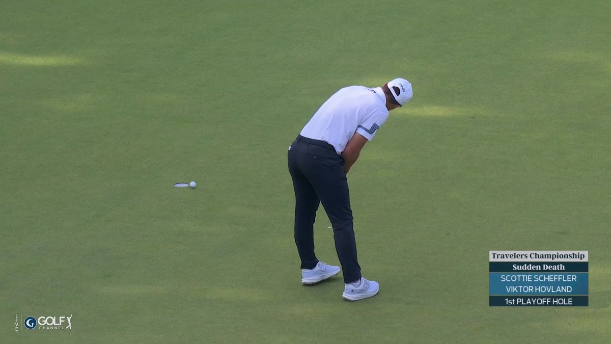 VIKTOR HOVLAND MASSIVE FIST PUMP BIRDIE TO WIN THE TRAVELERS CHAMPIONSHIP!!!