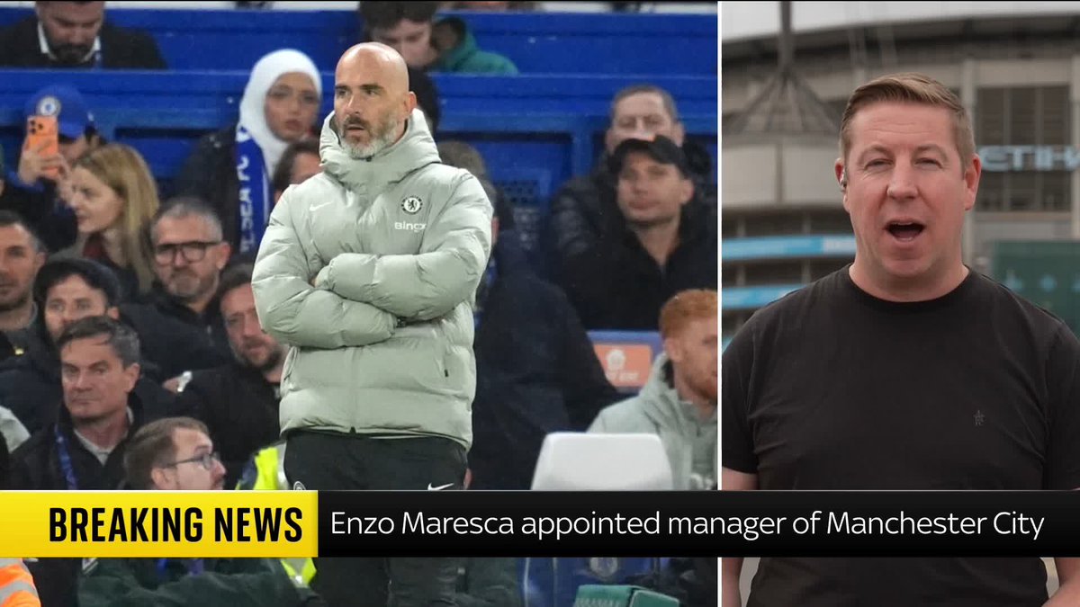 BREAKING: Manchester City have appointed former Chelsea boss Enzo Maresca as manager, replacing Pep Guardiola. 📺 Sky 501, Virgin 602, Freeview 233 and YouTube