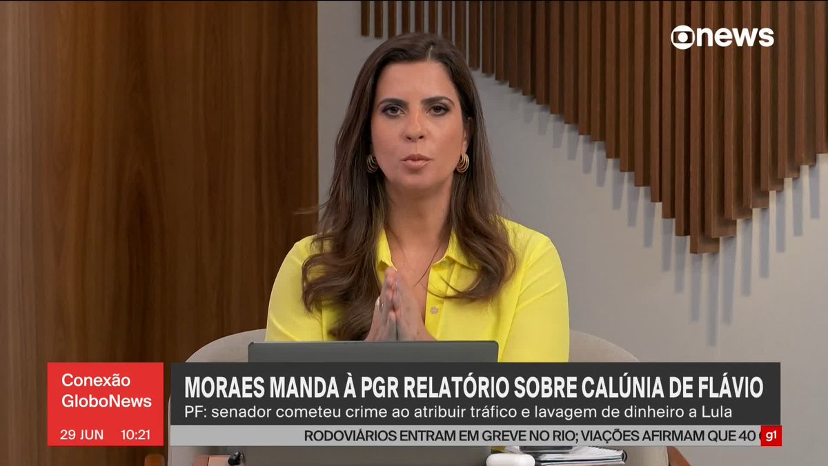 Alexandre de Moraes envia relatório sobre calúnia de Flávio Bolsonaro contra Lula para análise da PGR. Para Polícia Federal o senador cometeu crime. ➡️Assista à #GloboNews: #conexãoglobonews #PGR #Moraes