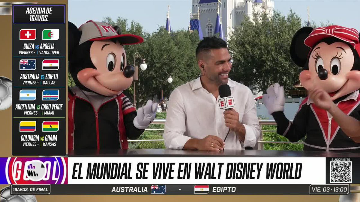 😍 "ESTO PARA MÍ ES UN SUEÑO" 👏 La reacción de Falcao al ver a Mickey y Minnie en el Magic Kingdom Park, el lugar más mágico del mundo No te pierdas GOOOL MORNING AMERICA en el Canal de Youtubedd de ESPN Fans 👉