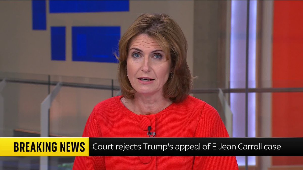 BREAKING: Donald Trump's appeal to overturn a $5m verdict finding him liable for sexually abusing and defaming magazine columnist E. Jean Carroll has been declined by the US Supreme Court. Latest: 📺 Sky 501, Virgin 602, Freeview 233 and YouTube