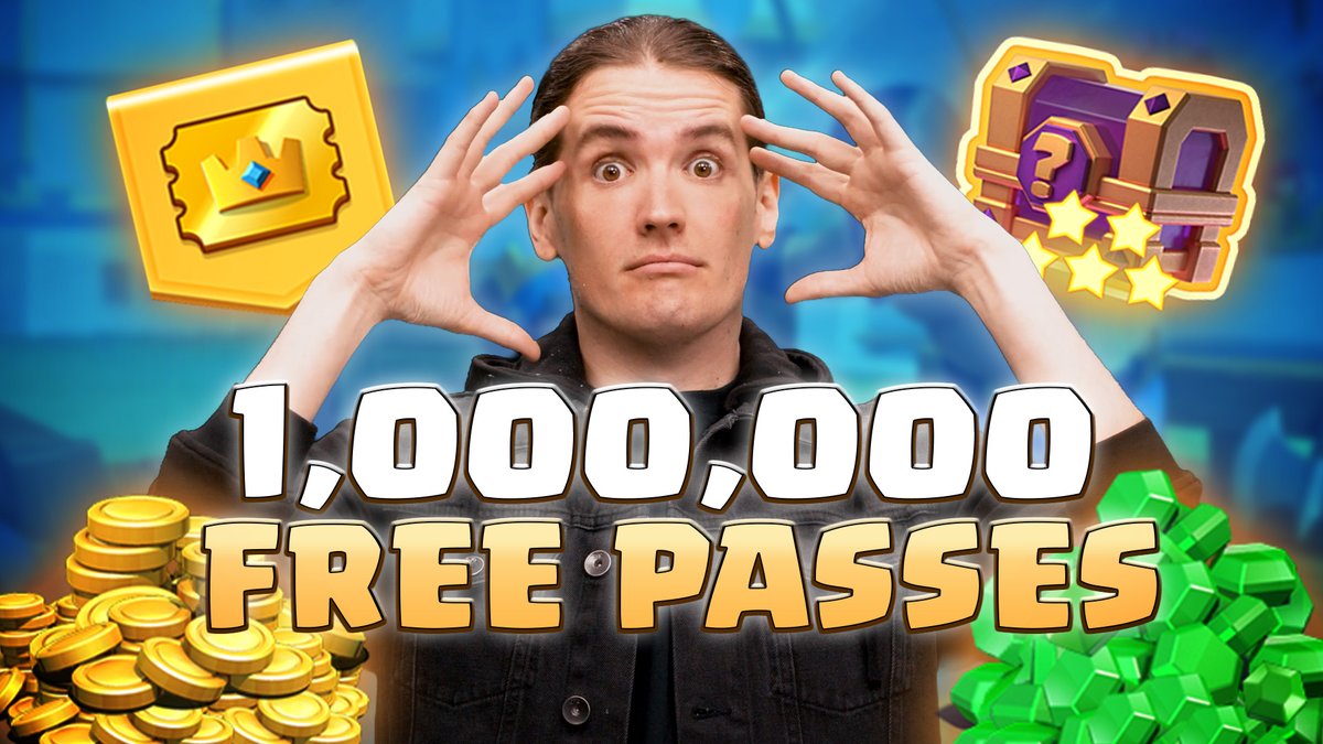 The LARGEST prize pool in Clash Royale history! 1M Passes Royale 1M Gems × 100 players 100 MAXED accounts 50× 5-star Lucky Chests × 100 players 5M Gold × 100 players Win 1 battle a day = automatic entry into that day's draw Every single day = new surprise reward #HeadsWillRoll