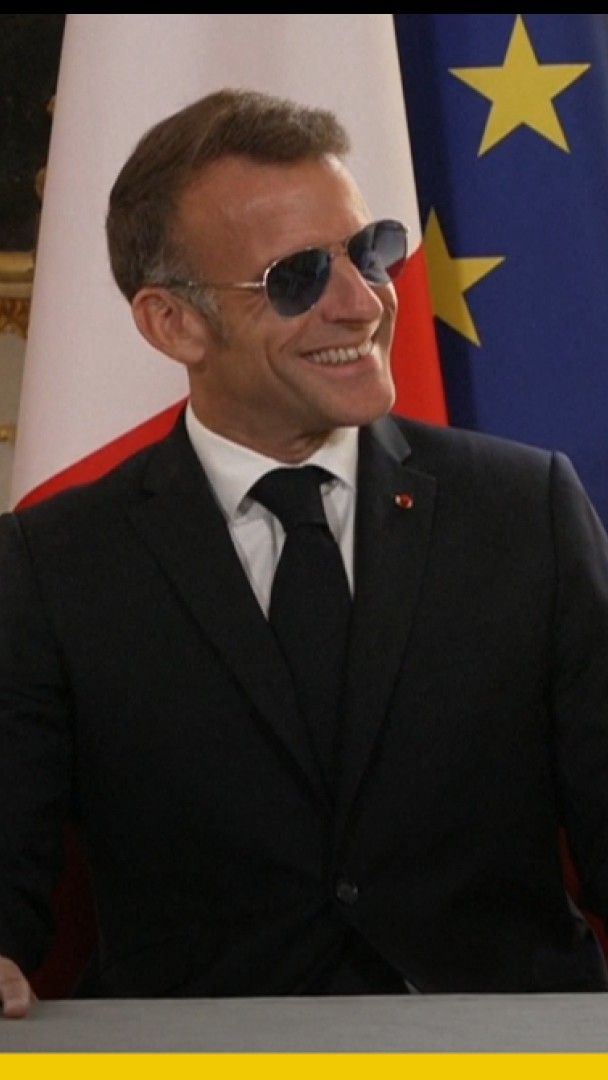Emmanuel Macron accueille le sultan d’Oman à l'Elysée avec sa paire de lunettes de soleil #BFM2