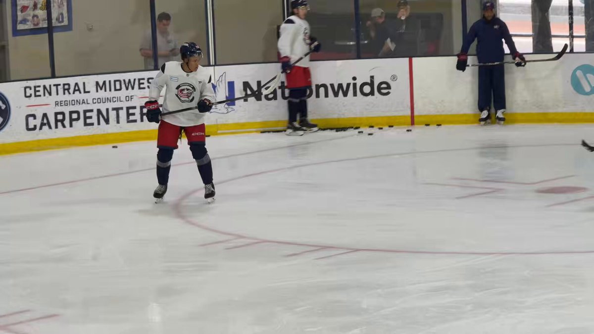 Cayden Lindstrom in action at #CBJ Development Camp