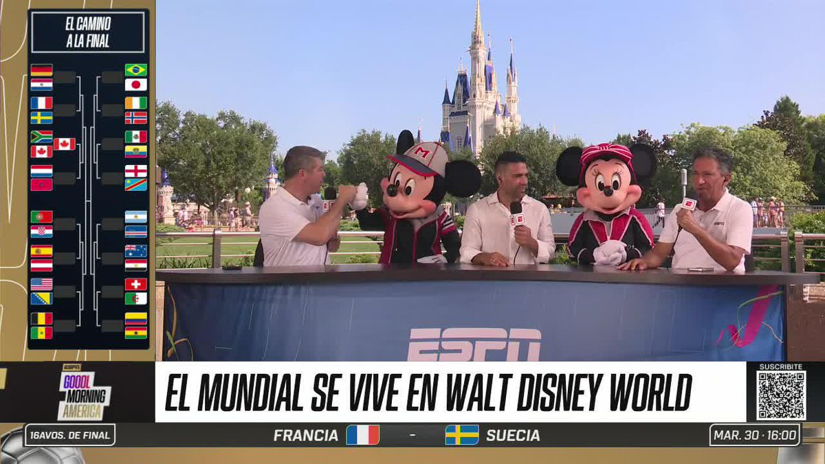 ¡Miren quiénes pasaron a saludar a Fernando Palomo, Radamel Falcao y a toda la mesa de GOOOL MORNING! ✨ Mickey Mouse y Minnie Mouse ✨