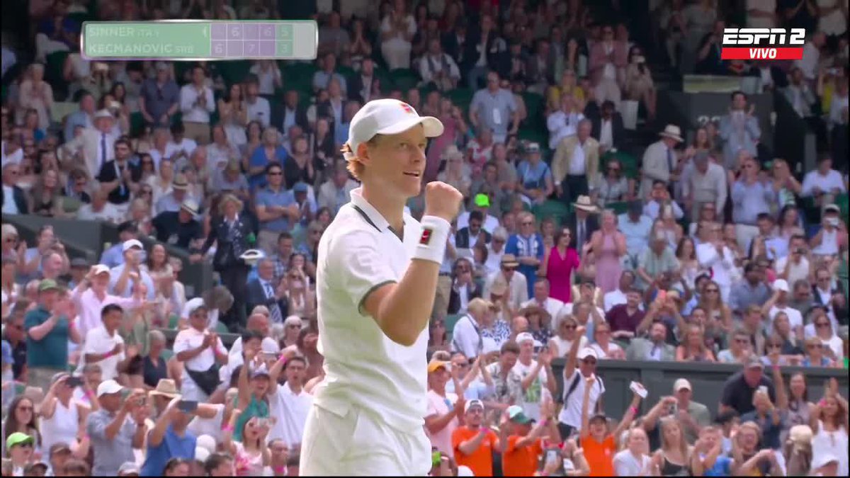 "Sinner": Por su victoria ante Miomir Kecmanovic en la primera ronda de #Wimbledon