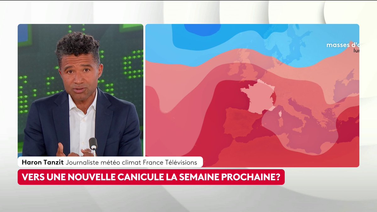 🔴 🗣️ Un nouveau dôme de chaleur arrive sur la France : "Il va impacter les régions du sud. Va-t-il rester sur l'hexagone [...] ? Ça nous le saurons seulement dans deux-trois jours", indique Haron Tanzit, journaliste météo-climat France Télévisions. #ToutEstPolitique #Canal16