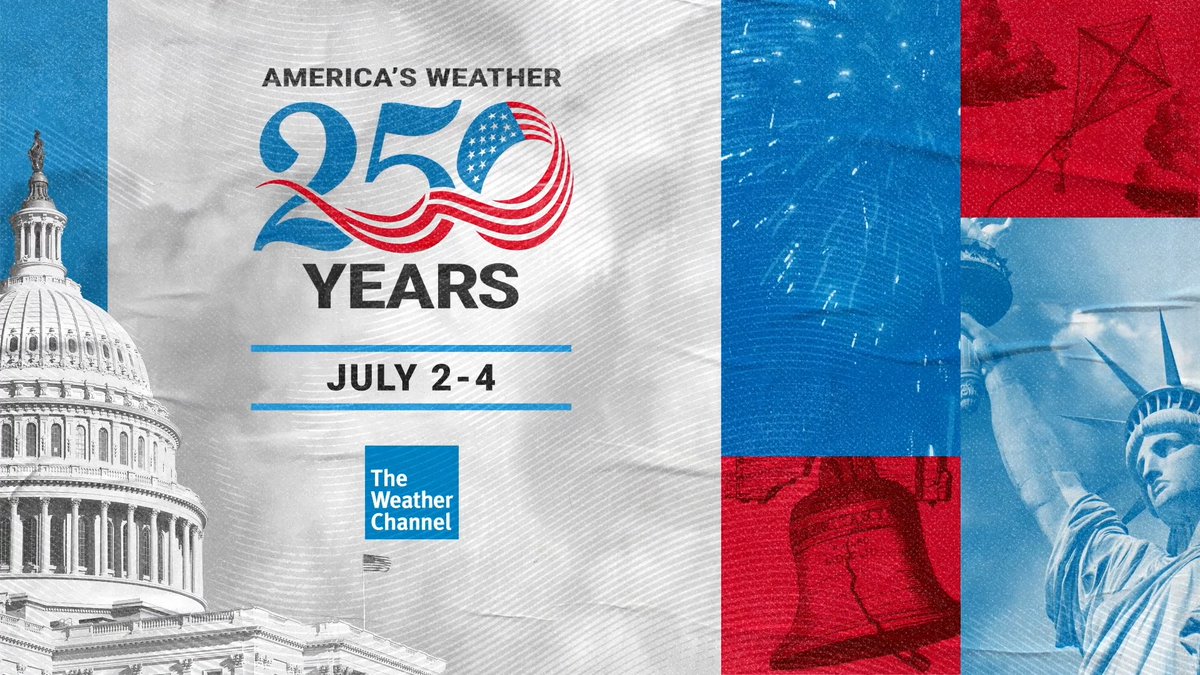 From cities that shaped our nation, catch live coverage of celebrations from across the country. Tune in July 2โ4 on The Weather Channel as we celebrate 250 years of America. ๐๐บ๐ธ