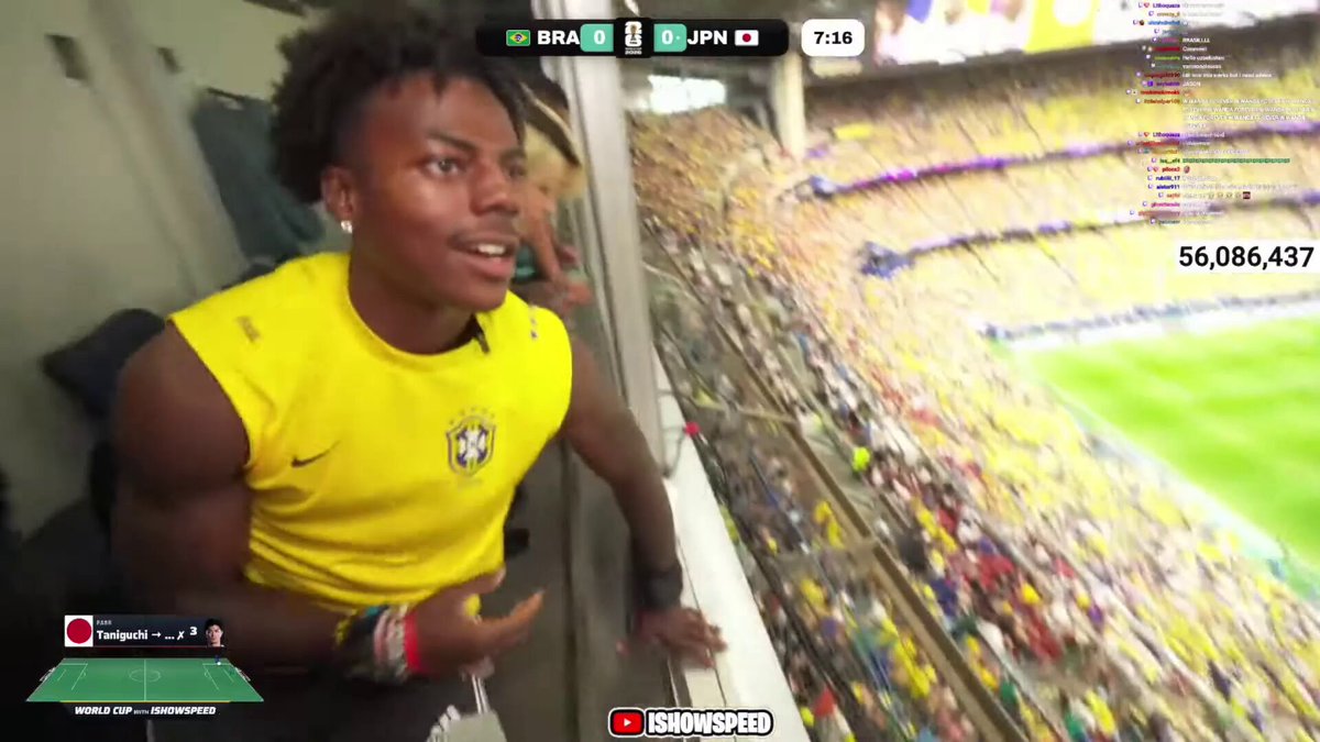 🚨| WATCH: Speed just spotted Neymar Jr. sitting on the bench during the Brazil vs Japan World Cup match 👀🇧🇷