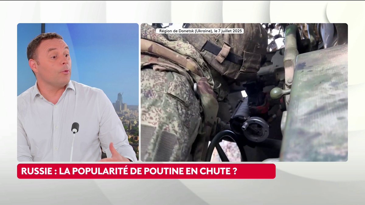🔴 🗣️ Russie : la popularité de Vladimir Poutine en chute ? "Il est très clair quand on regarde les sondages, même publics et officiels, une majorité de Russes demande la fin de la guerre", souligne Ulrich Bounat, analyste géopolitique. #ToutEstPolitique #Canal16