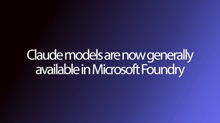 Claude in Microsoft Foundry is now generally available, hosted on Azure. Prompt caching and extended thinking are supported today, with more capabilities on the way. Read more: