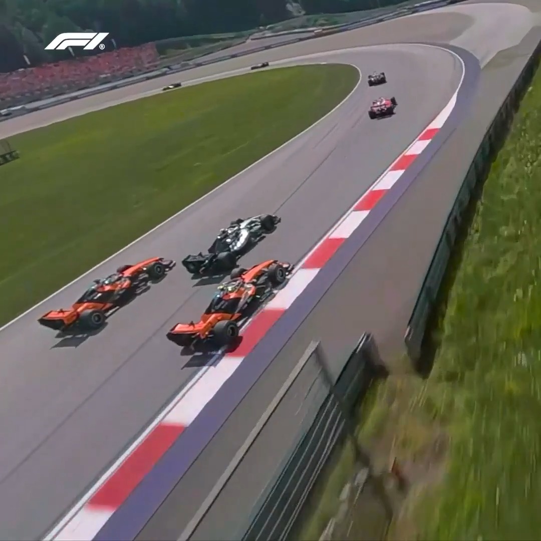 An epic view of the track action from drone cam 🎥