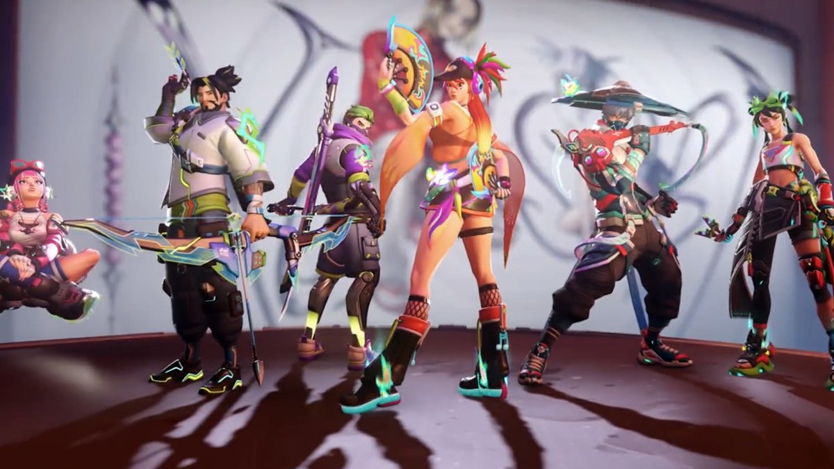 New #Overwatch x YOASOBI Collab Skins feature Special VFX ✨ The new YOASOBI collaboration skins feature movement effects, burning boots, and special VFX👟💚
