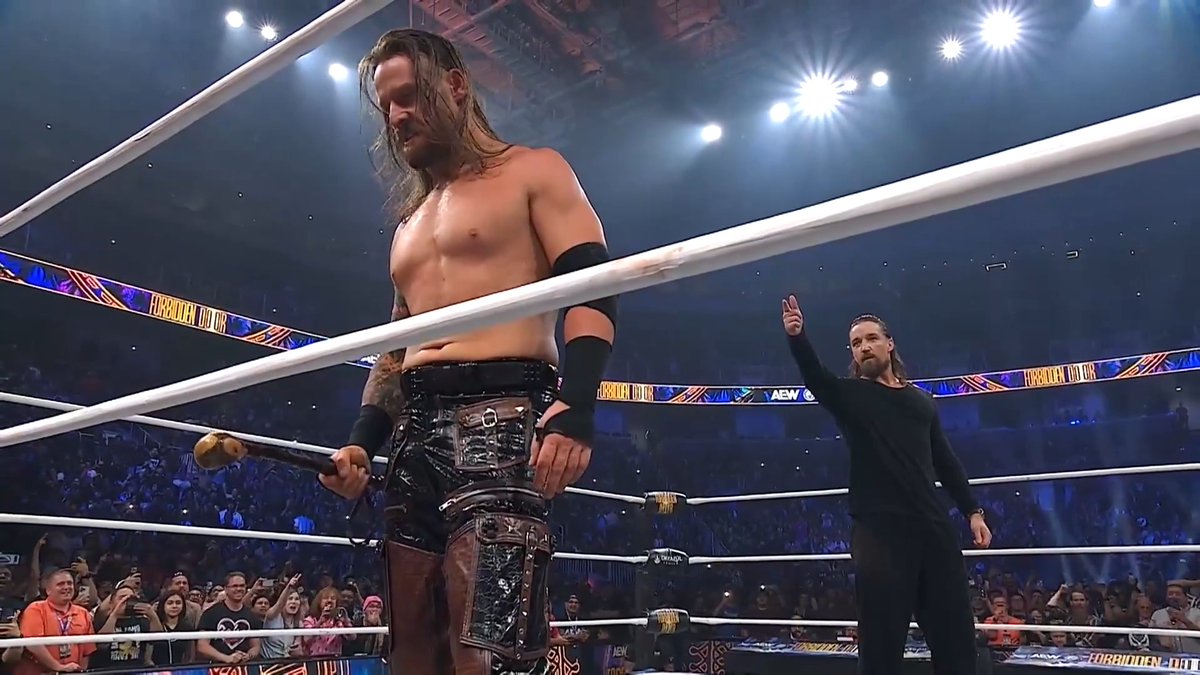 The AEW World Tag Team Title was on the line between the champions Adam Copeland &amp; Jay 'Christian' Reso vs The Dogs, David Finlay &amp; Clark Connors, but someone from Finlay's past, Switchblade Jay White, returned in epic fashion! Watch the #ForbiddenDoor replay RIGHT NOW on @HBOMax PPV!