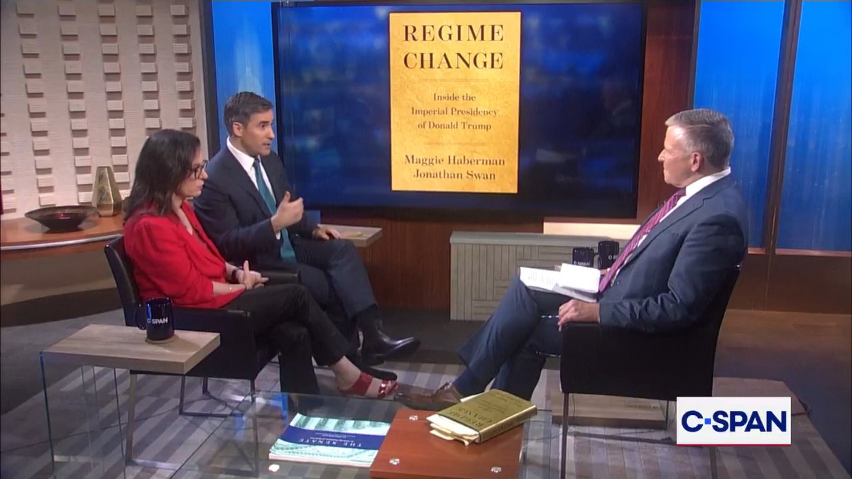 .Maggie Haberman on reporters calling Trump: "It's a way to appear and make a display of transparency...this is not a transparent administration." Jonathan Swan: "It is true, let me be clear, he answers more questions than Joe Biden."