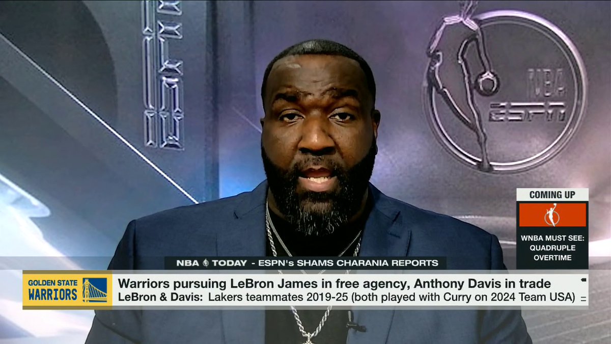 "[LeBron James] wants to play with Steph Curry. ... Steph and LeBron is magic. Steph and LeBron moves the needle." Kendrick Perkins LOVES the idea of the two All-Stars teaming up in the Bay 👏