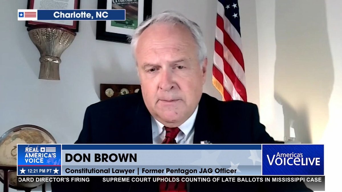 ROBERTS AND BARRETT "BROKE WITH THE LIBERALS": MAIL IN BALLOTS "This is a violation that is going to create bigger and bigger problems. Results always shift to Dems because of massive fraud." @DonBrownforNC explains if there is a way out of SCOTUS' decision. Steve Gruber