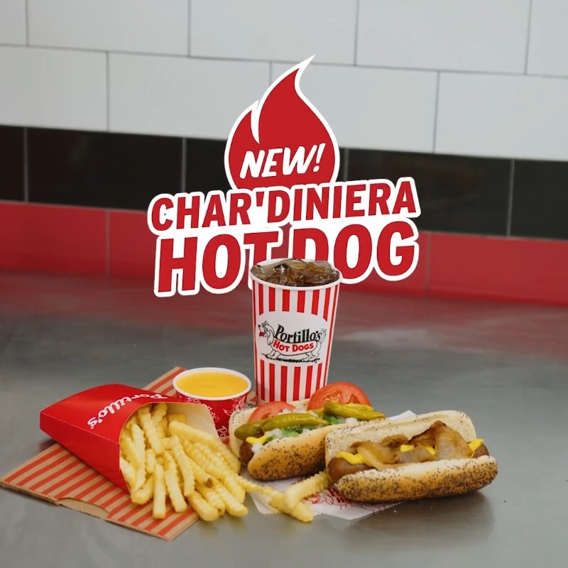This is the Char'diniera Dog. Char-grilled, spicy, cheesy, and here for a limited time only 🌭 Available starting tomorrow, 6/30.