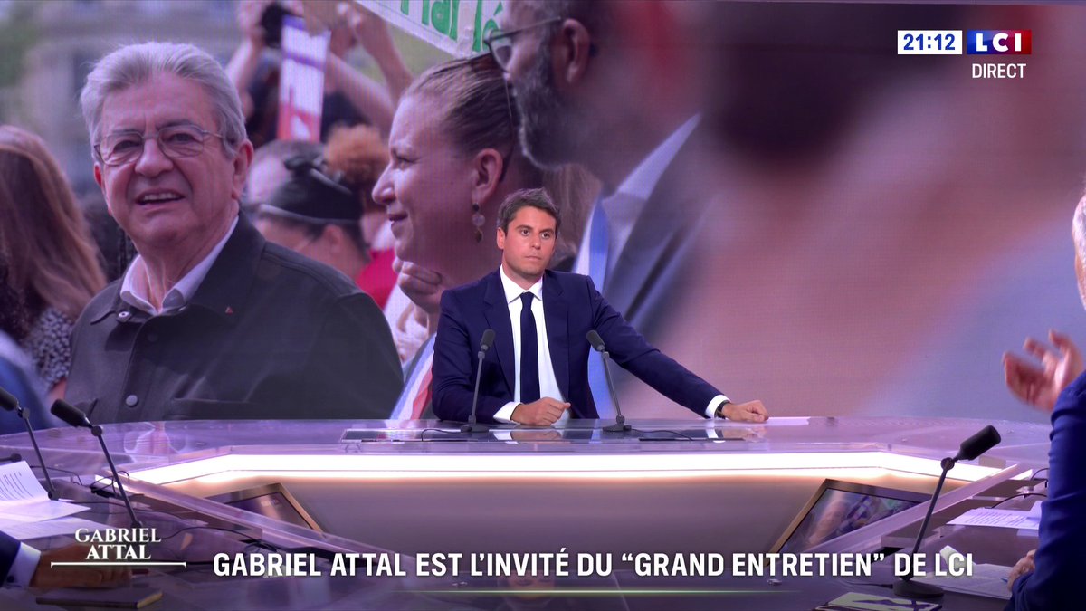 🗣️ "Je pense que les extrêmes, le RN, LFI, prospèrent effectivement sur les ruines d’un système que l’on n’a pas été capables de transformer suffisamment", Gabriel Attal dans Le Grand Entretien avec Darius Rochebin