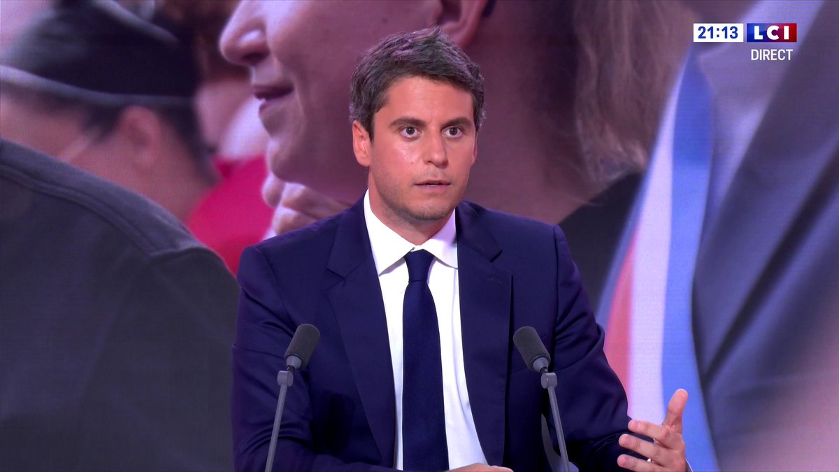 🗣️ "Aujourd’hui, il y a moins de députés de LFI à l’Assemblée nationale qu’il y en avait avant la dissolution, et je pense y être pour quelque chose, parce que je me suis battu contre ces deux extrêmes", Gabriel Attal dans Le Grand Entretien avec Darius Rochebin