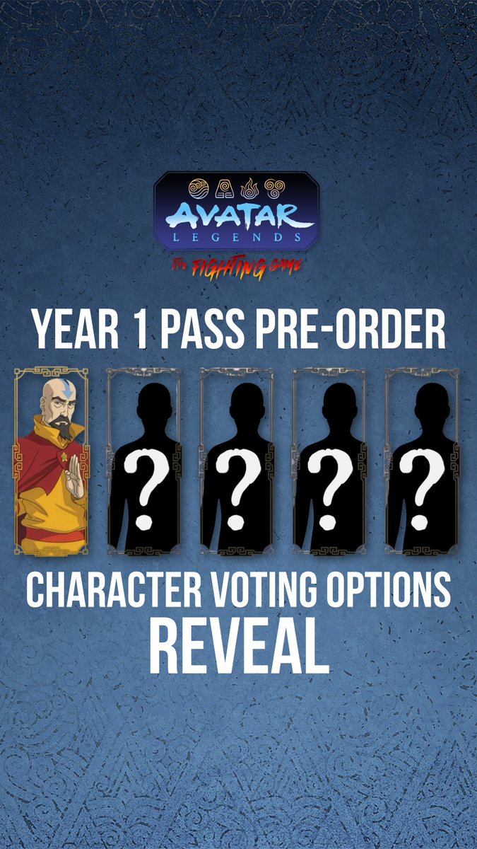 Thanks to everyone who showed the love at EVO! In case you missed it, we revealed your character options for the 5th slot in the Year 1 Character Pass. Pre-order Avatar Legends: The Fighting Game now to vote! #avatarlegends