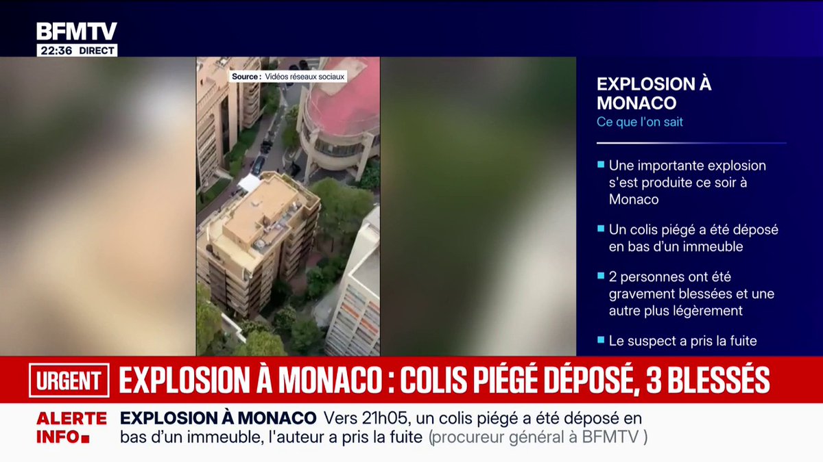 Explosion à Monaco: un colis piégé a été déposé en bas d'un immeuble