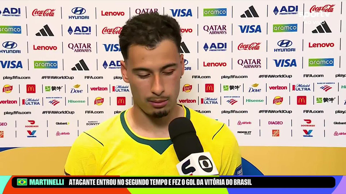 Martinelli elogia assistência de Bruno Guimarães "O passe do BG foi surreal. Já agrradeci ele ali pela assistência. O coletivo fez diferença. A gente mereceu muito essa vitória, a gente lutou muito até o final. O nosso coletivo é mt forte".