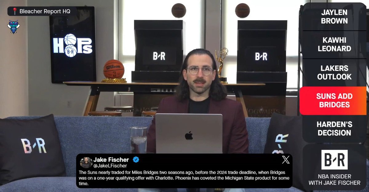 🎙️ Jake Fischer: "The Hornets are as loaded as any team that could enter a superstar trade fray at any given time. They've got as much draft capital as anyone. They have a lot of unprotected picks, and they've got a lot of young pieces." "Not to say it's going to come anytime soon. Again, I don't think Charlotte is involved in Jaylen Brown at all. But next trade deadline, next summer, two years down the line... Charlotte is as positioned as any team to get into a big-game hunting superstar trade sweepstakes."