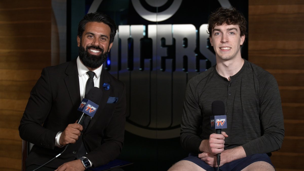"I'm excited to get on the ice tomorrow &amp; learn as much as I can from the goaltending staff especially." Ryan Cameron spoke with Tony Brar 🚀 about heading into his first #Oilers Development Camp after being drafted this past weekend.