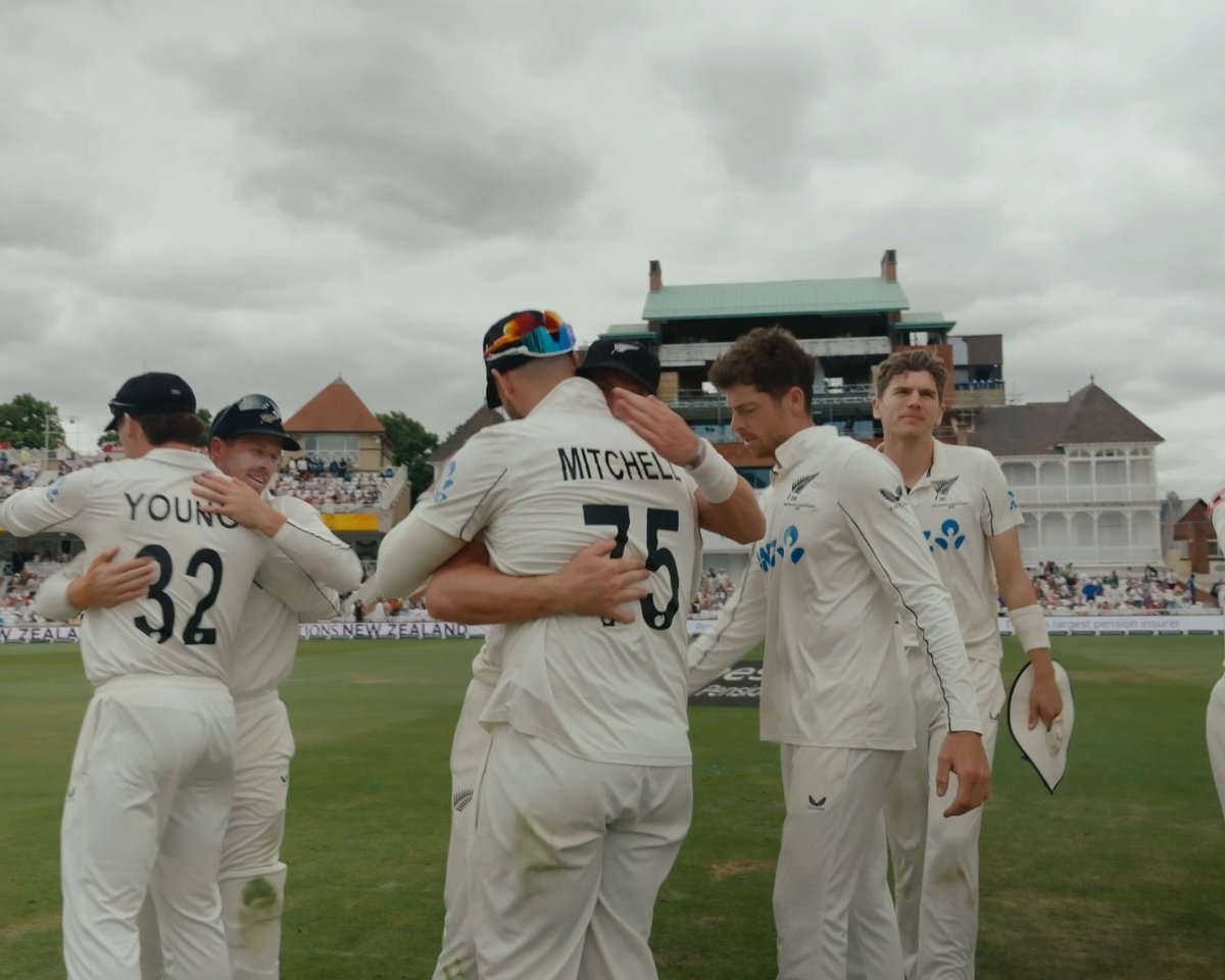 In the middle at Trent Bridge, seconds after the winning wicket was taken.