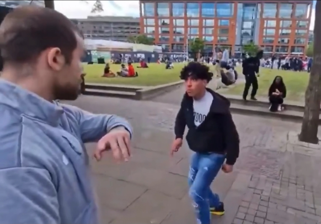 Looks like Allah wasnt so fucking “Akbar” this time… our musIim dude just got a solid lesson from Frederick, lol