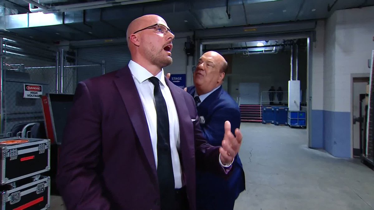 Looks like The Vision didn't know Paul Heyman is here tonight 😳
