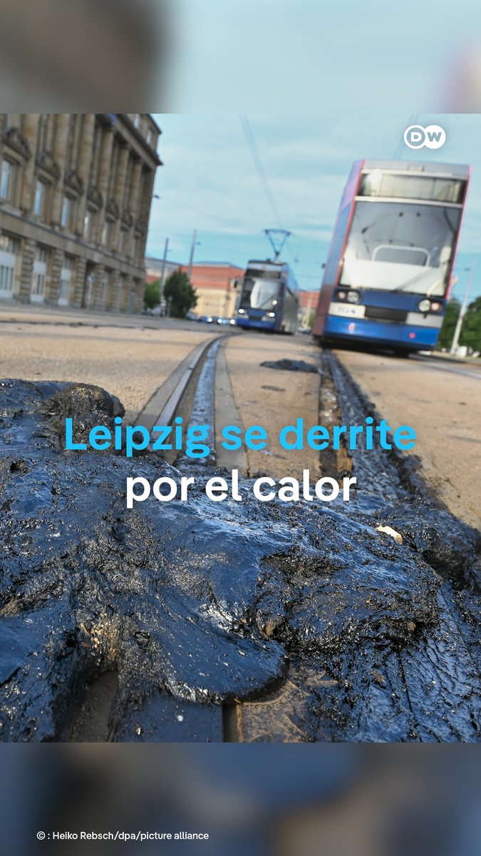 La ola de calor golpea la infraestructura ferroviaria en Alemania. En la ciudad de Leipzig, las temperaturas extremas derritieron las juntas de los rieles de los tranvías, obligando a la empresa de transportes de la ciudad a interrumpir el tráfico. / ajr