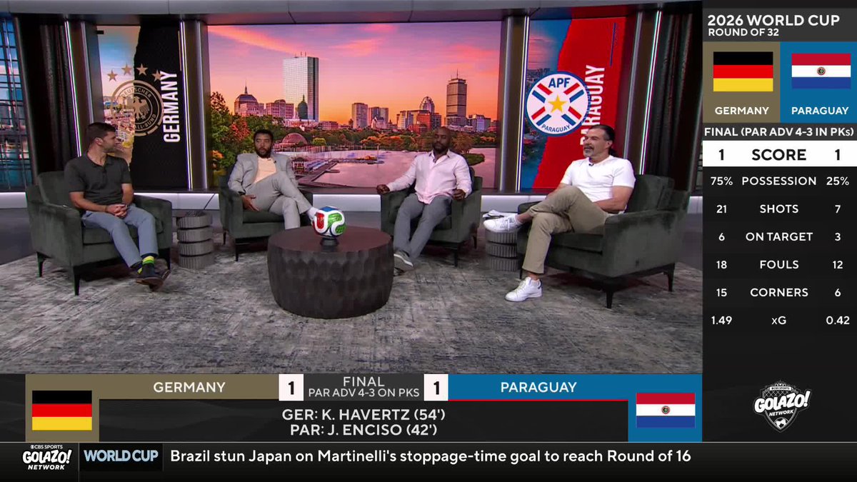 "Every time there's been a setback, or a moment where you think they can go under, they rise again." Troy Deeney praises Paraguay's resilience after their shocking upset win over Germany 🇵🇾