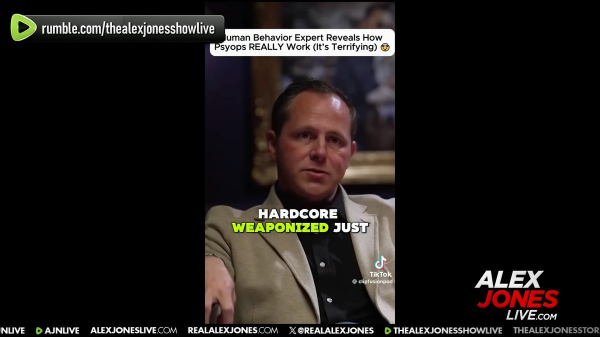 THIS IS POWERFUL INFORMATION! Former Pentagon Psychological Warfare Expert, Chase Hughes, Breaks Down How Powerful Corporations & Governments Are Using Tribal Mechanisms Deep Within The Psyche Of All Humans To Brainwash The Public, And How Social Media Is A Key Weapon Deployed Against The People! In This Report, Alex Jones Agrees With Hughes' Analysis, And Lays Out Techniques Where An Individual Can Purge Hive-Mind Control Mechanisms / Peer Pressure From Their Psyche & Engage In True Leadership! 🔴WATCH/SHARE THE LIVE X STREAM NOW: