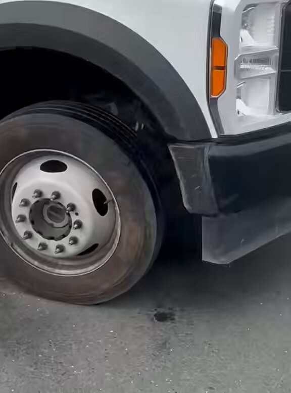 This truck was stopped by our CVSA Inspector D/Cst Bonney Operator tried to “fix” a leak in the brakes hydraulic fluid system with a pair of vice grips. As you can see, that did not work; and it would be illegal anyways…. Over on RGW by 5800kgs. Plates off/charges issued.