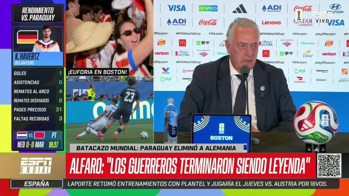 🗣️ "ELLOS ESTÁN FORMADOS EN ACADEMÍAS DE PRIMER NIVEL, NOSOTROS VENIMOS DE LA TIERRA COLORADA" Una de las frases de Gustavo Alfaro en conferencia de prensa. ⚽ #ESPNMundial 📺 Mirá los mejores partidos de la #FIFAWorldCup por ESPN, en el Plan Premium de #DisneyPlus