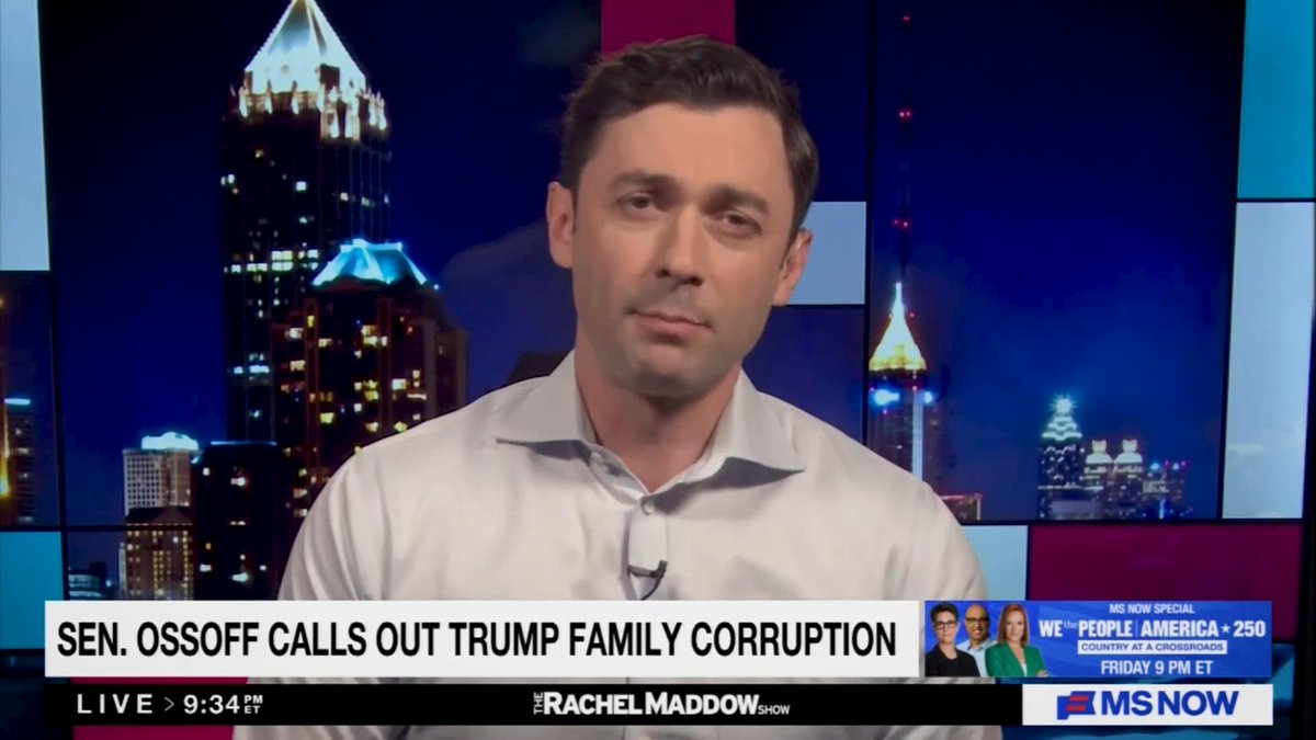 Ossoff: You've got the American government — controlled by Donald Trump — backing a Trump family tungsten mine in Kazakhstan with a billion plus dollars of federal commitments at the very same time that they are cutting health care, defunding hospitals and nursing homes, and doubling health insurance premiums for more than a million Georgians. We've seen 300,000 Georgians lose health coverage in the last six months because they couldn't find room in the budget for health insurance, but they've got room in the budget for a tungsten mine overseas, controlled in part by Prince Don and Prince Eric.