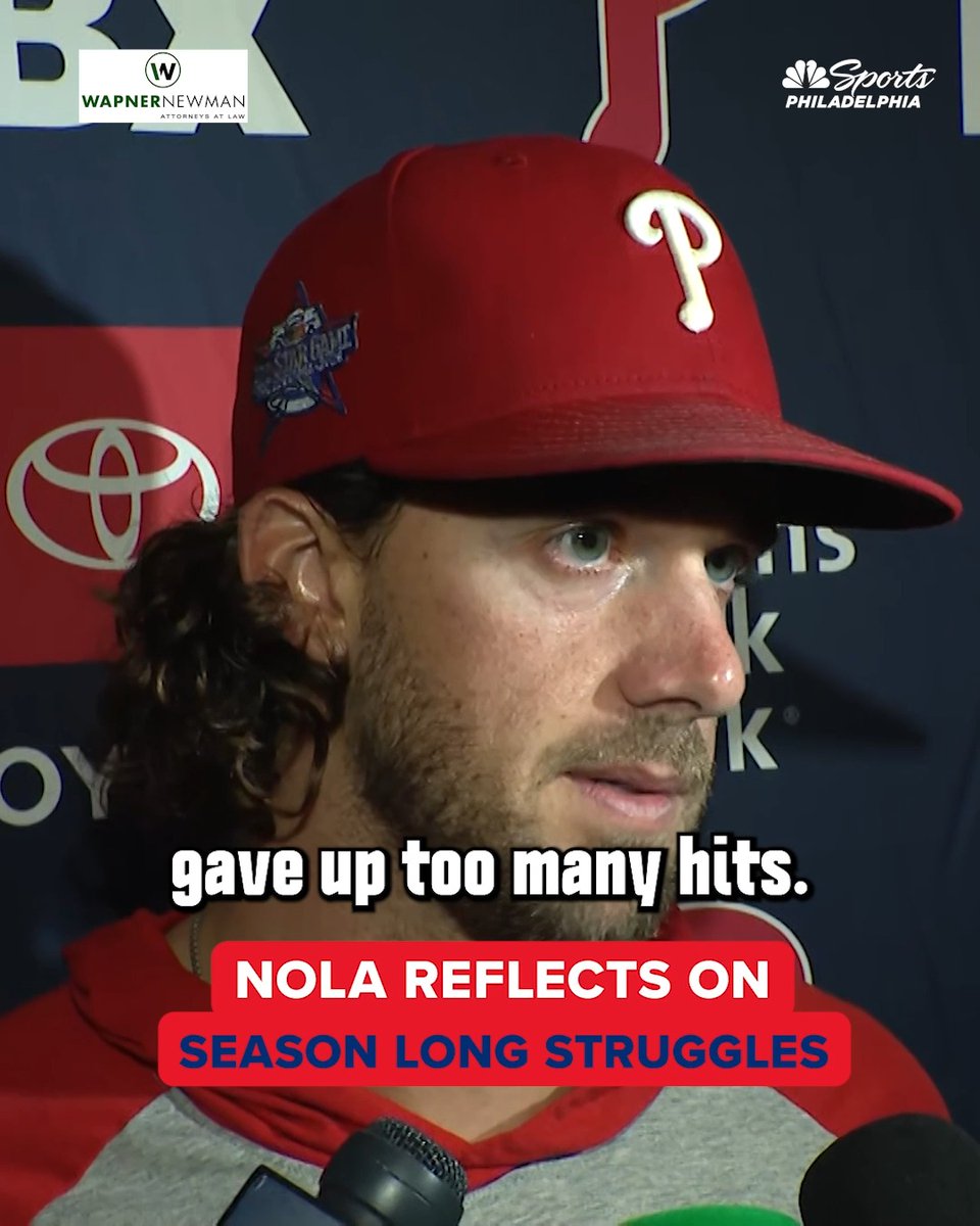 "I gave up a lot of runs tonight and didn't really do well with the lead I got." Aaron Nola provides an honest assessment of his start. | Wapner Newman