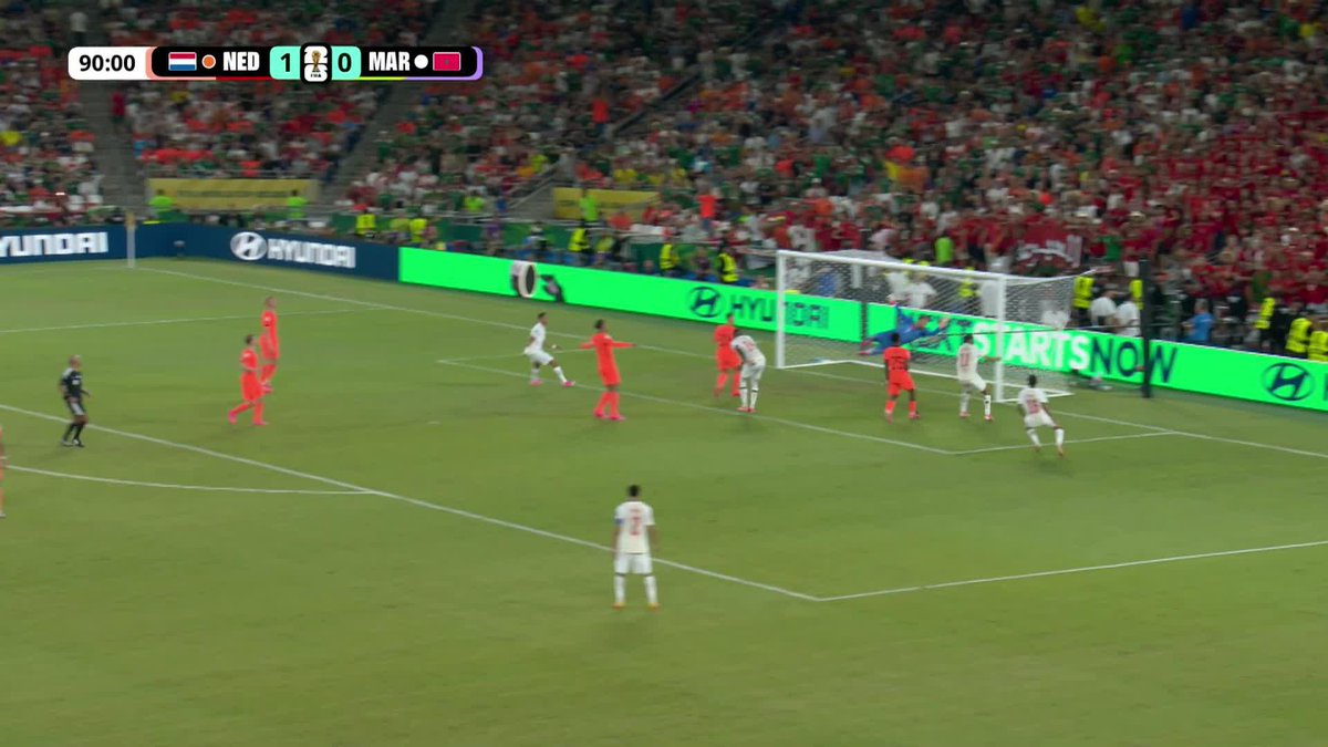 MOROCCO TIE IT LATE! Issa Diop's header beats Bart Verbruggen as Morocco have tied the game in stoppage time!