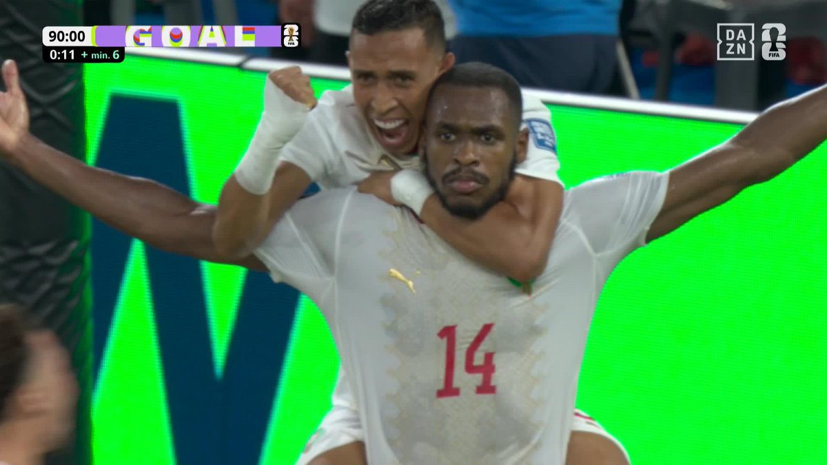 土壇場で追いつく🇲🇦 ディオプが頭で合わせた⚽️ 試合は延長戦に突入 🏆️#FIFAワールドカップ ラウンド32 🆚オランダ×モロッコ 📱#DAZN ライブ配信中 #本気で楽しむならDAZN コカ･コーラ