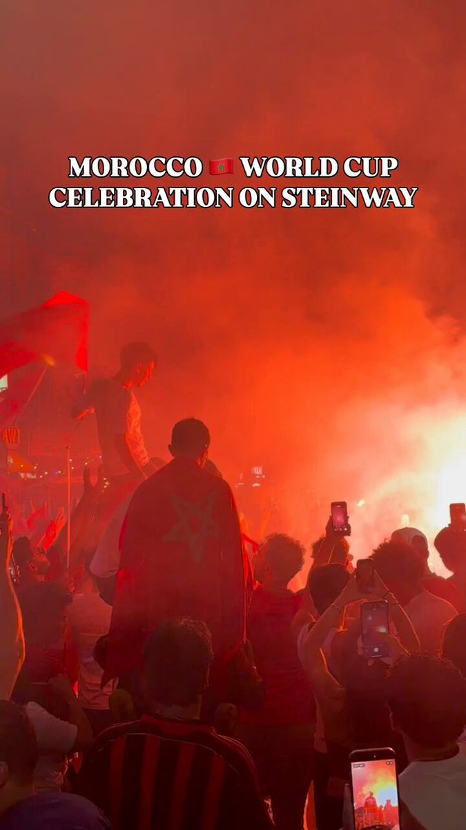 Morocco 🇲🇦 World Cup celebration on Steinway St in Queens NY as they advance